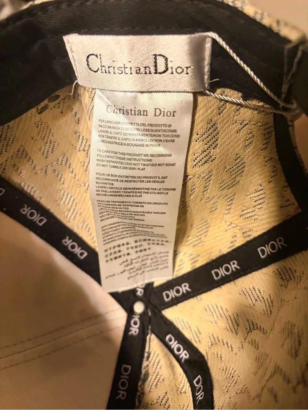Authentic Dior Oblique Monogram Baseball Cap with Embroidered Logo